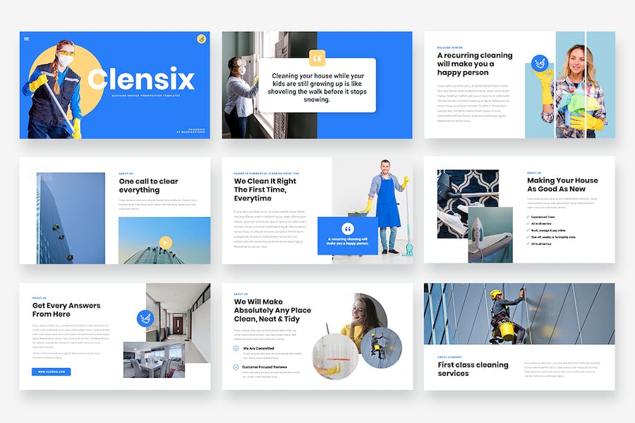 清洁服务业务推广展示Keynote模板 - 顶尖PPT