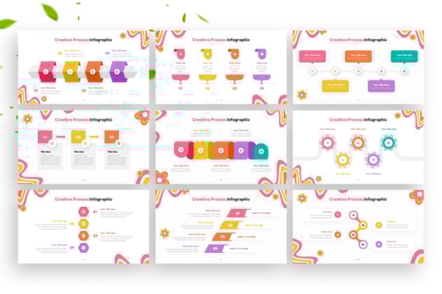 彩色创意流程信息图形keynote模板 - 顶尖PPT