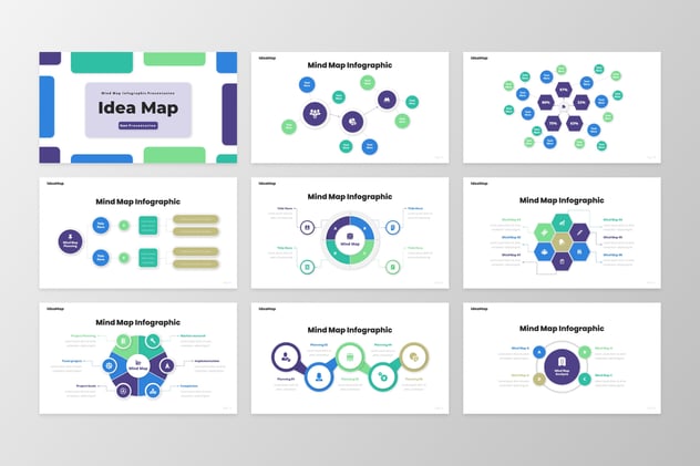 思维导图信息图形keynote模板 - 顶尖PPT