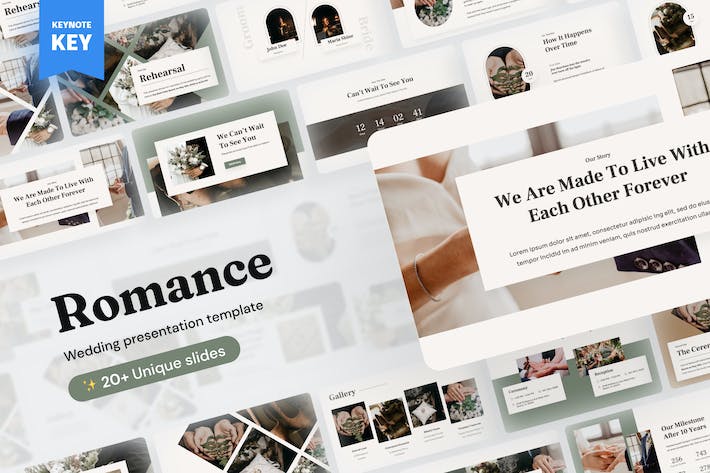 浪漫婚礼主题演讲方案Keynote模板 - 顶尖PPT