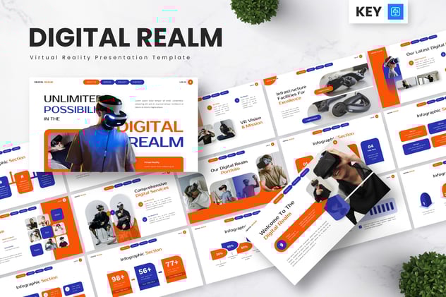 数字领域虚拟现实AI科技keynote模板 - 顶尖PPT