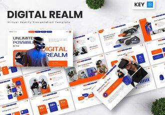 数字领域虚拟现实AI科技keynote模板 - 顶尖PPT