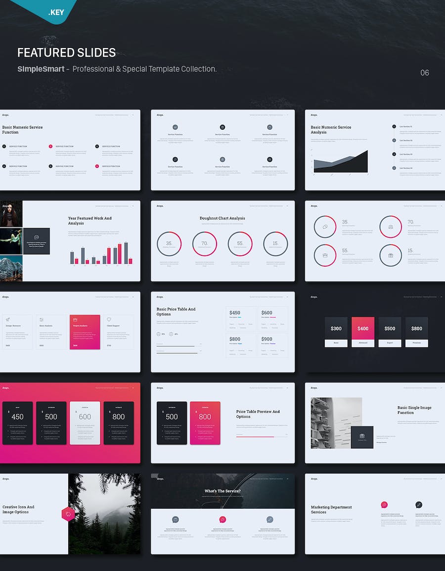 欧美创意简约质感商务多用途keynote模板 - 顶尖PPT