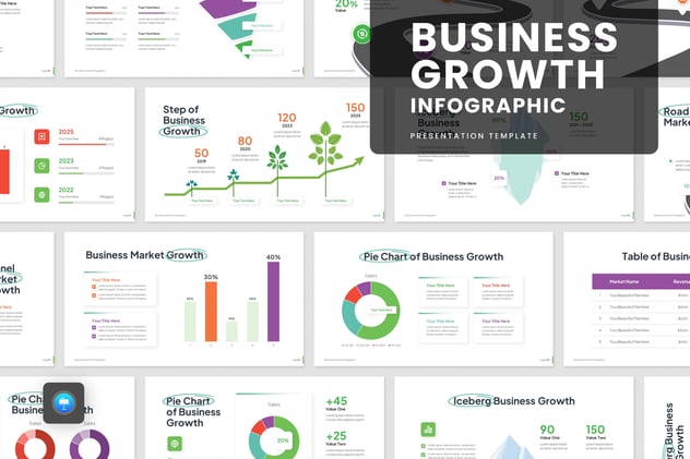 可视化业务增长数据图形keynote模板 - 顶尖PPT