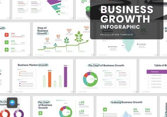 可视化业务增长数据图形keynote模板 - 顶尖PPT