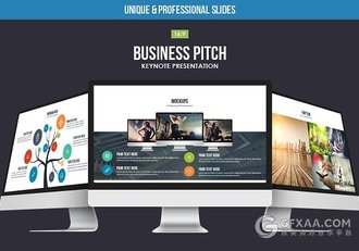 扁平化多色系欧美商务PPT模板 - 顶尖PPT