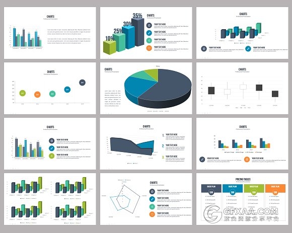 扁平化多色系欧美商务PPT模板 - 顶尖PPT