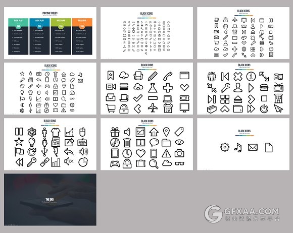 扁平化多色系欧美商务PPT模板 - 顶尖PPT