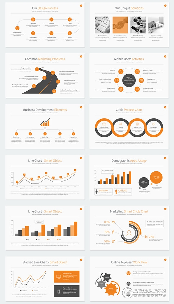 扁平化高清规格PPT商务模板 - 顶尖PPT
