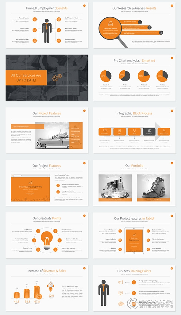 扁平化高清规格PPT商务模板 - 顶尖PPT