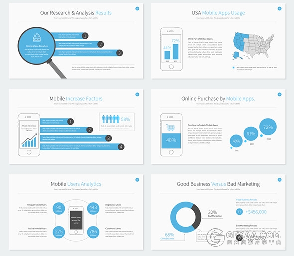 扁平化高清规格PPT商务模板 - 顶尖PPT