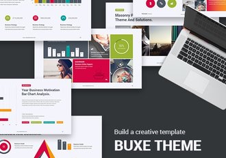 多色系精美欧美商务通用PPT模板 - 顶尖PPT