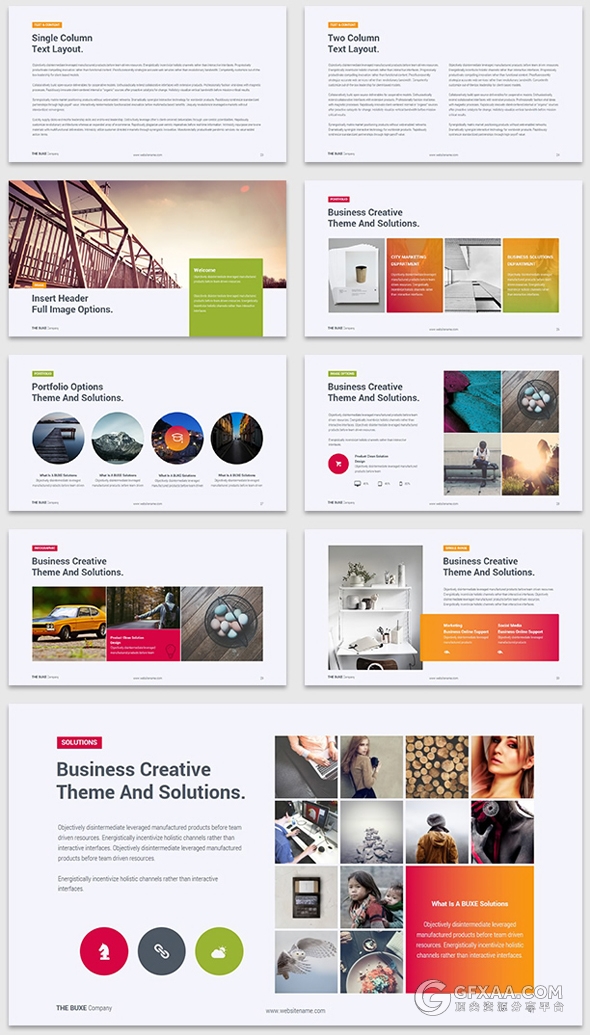 多色系精美欧美商务通用PPT模板 - 顶尖PPT