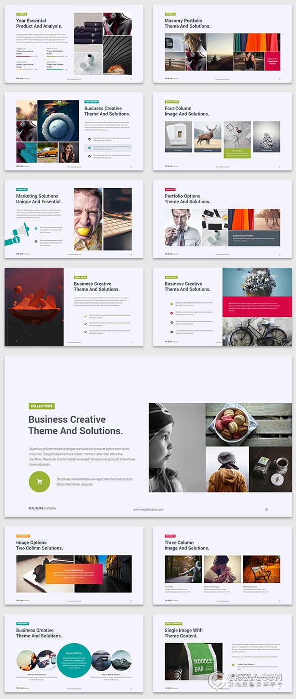 多色系精美欧美商务通用PPT模板 - 顶尖PPT