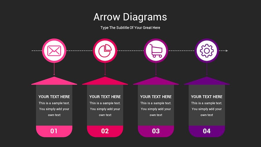箭头图表深色注释记号Keynote模板 - 顶尖PPT
