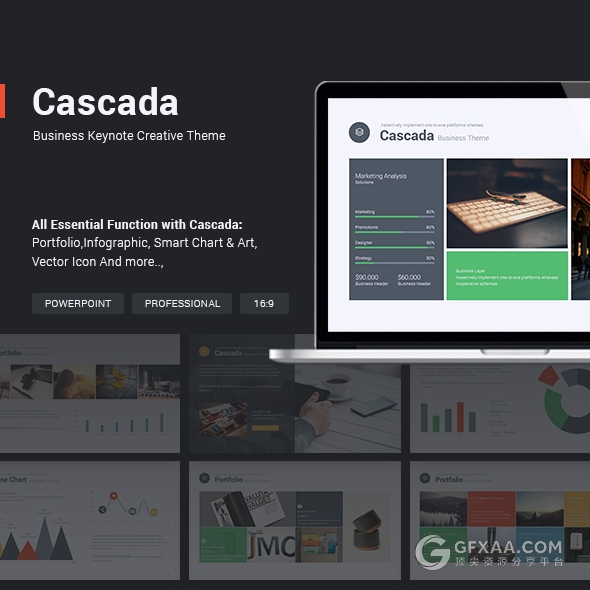 扁平化商务多色系卡通风格keynote模板 - 顶尖PPT