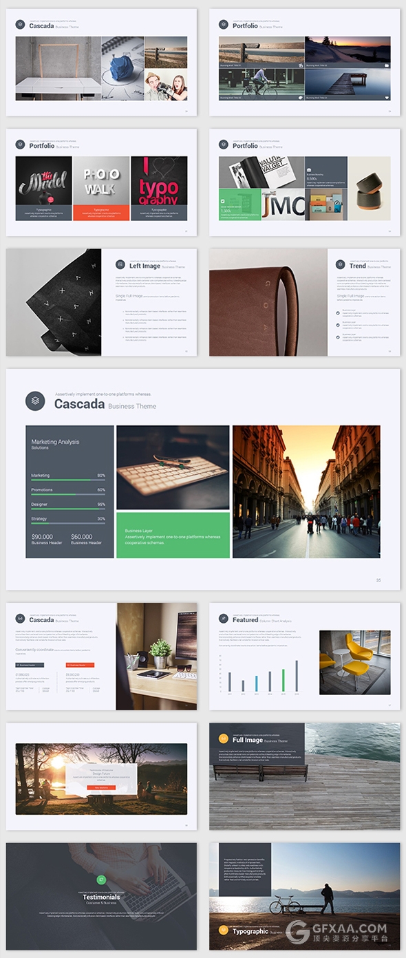 扁平化商务多色系卡通风格keynote模板 - 顶尖PPT