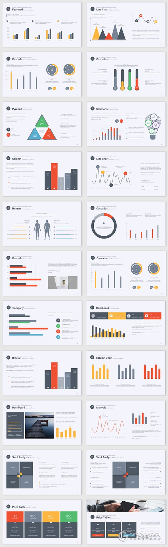 扁平化商务多色系卡通风格keynote模板 - 顶尖PPT