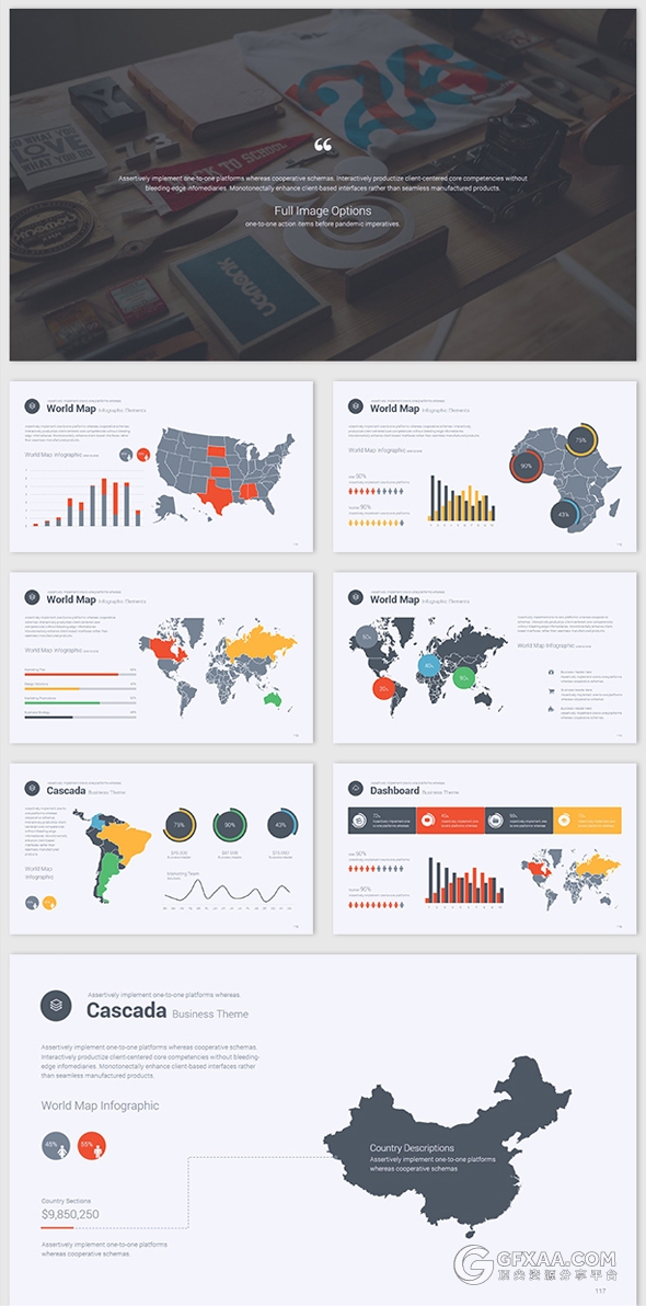 扁平化商务多色系卡通风格keynote模板 - 顶尖PPT