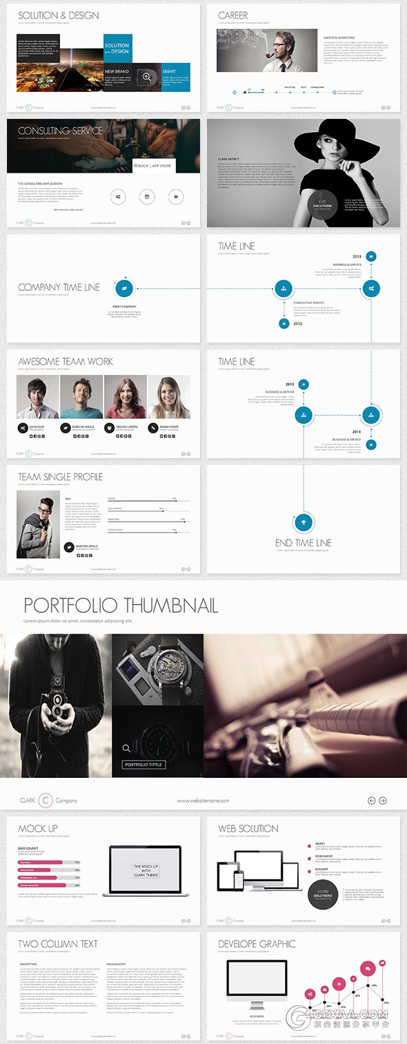 扁平化高端商务多用途PPT模板 - 顶尖PPT