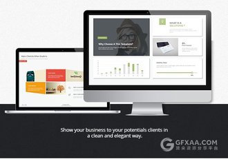 扁平化极简商务商业风格PPT模板 - 顶尖PPT