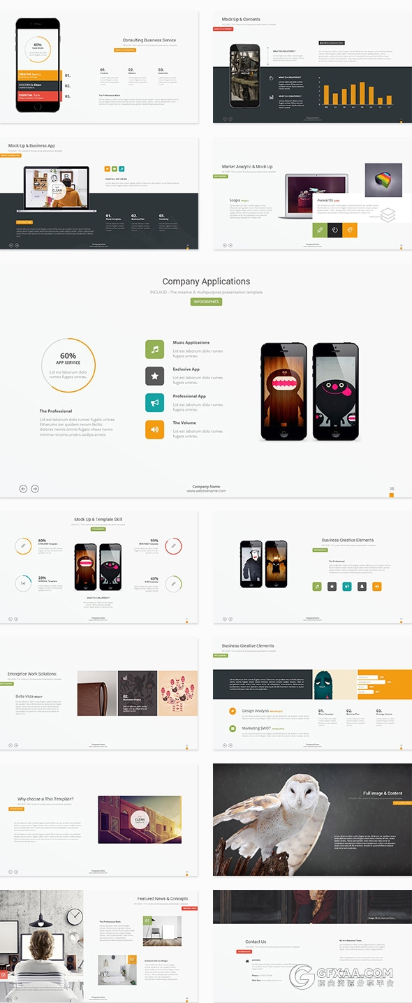 扁平化极简商务商业风格PPT模板 - 顶尖PPT