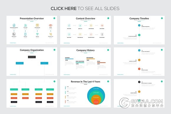 60页扁平化商务通用PPT模板 - 顶尖PPT