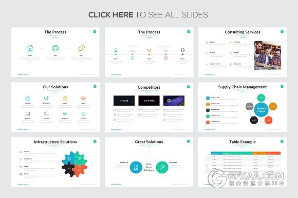 60页扁平化商务通用PPT模板 - 顶尖PPT
