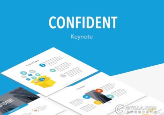 扁平化极简商务风格PPT模板 - 顶尖PPT