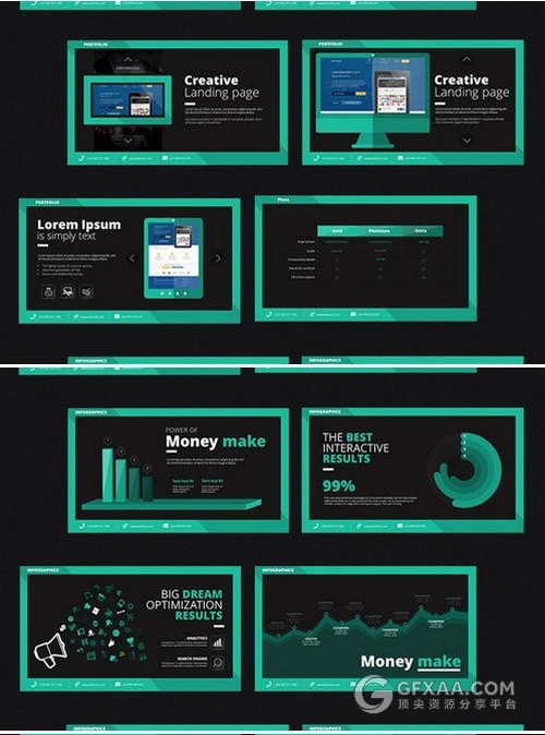 绿色创意商务PPT模板包含人物 - 顶尖PPT