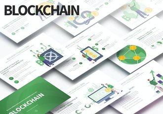 区块链技术展示插画图形PPT模板 - 顶尖PPT