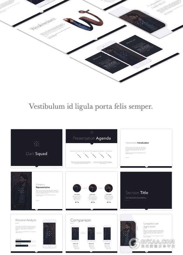 黑白极简艺术风格keynote模板 - 顶尖PPT