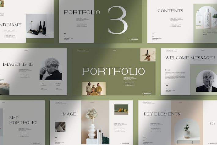 设计作品集项目展示文件夹PPT模板 - 顶尖PPT