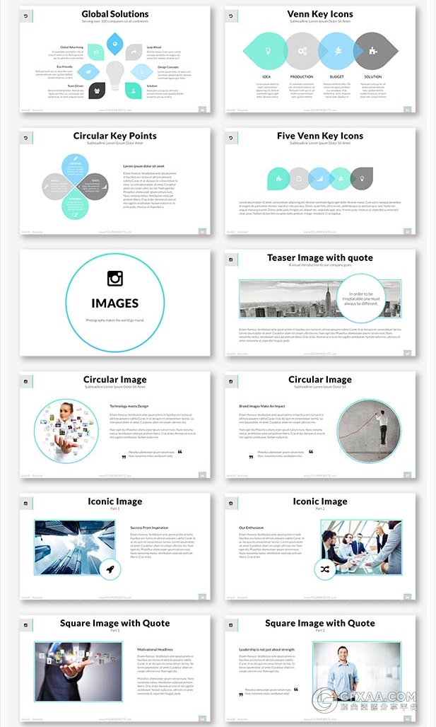 高端商务多种配色主题keynote模板 - 顶尖PPT
