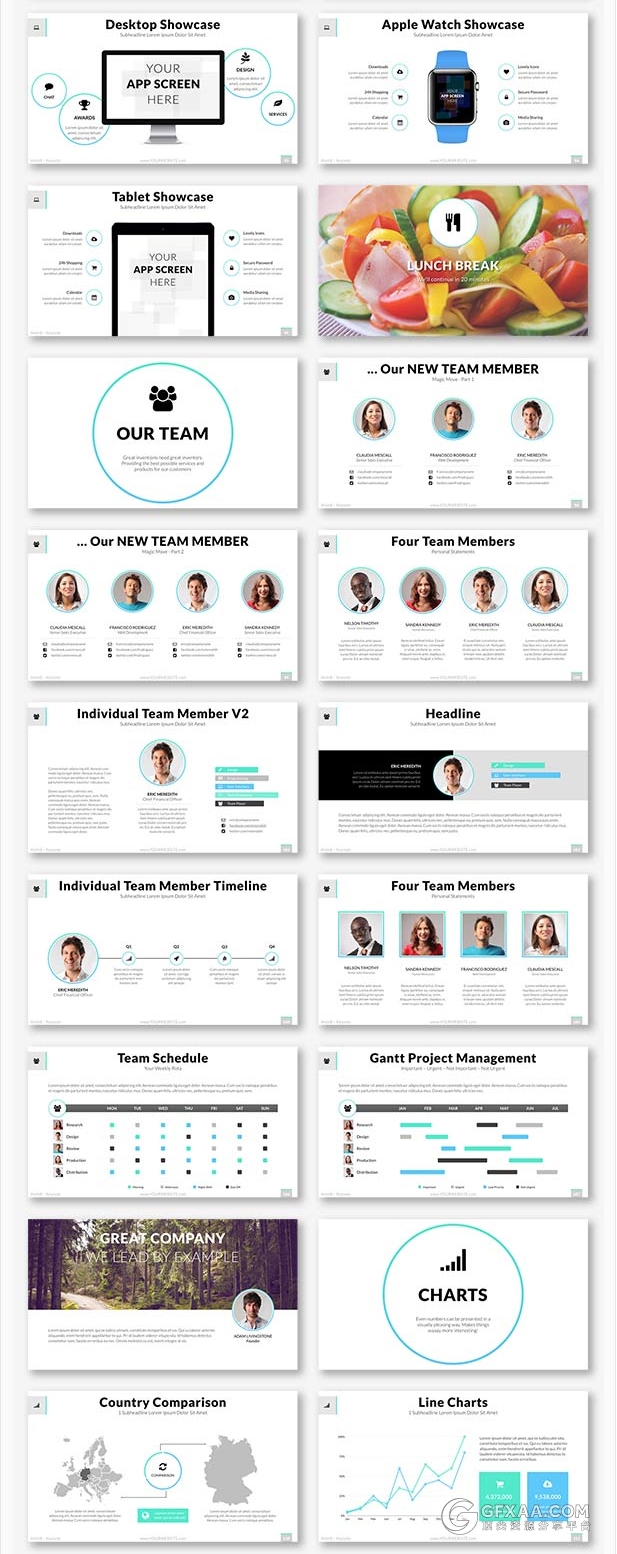 高端商务多种配色主题keynote模板 - 顶尖PPT
