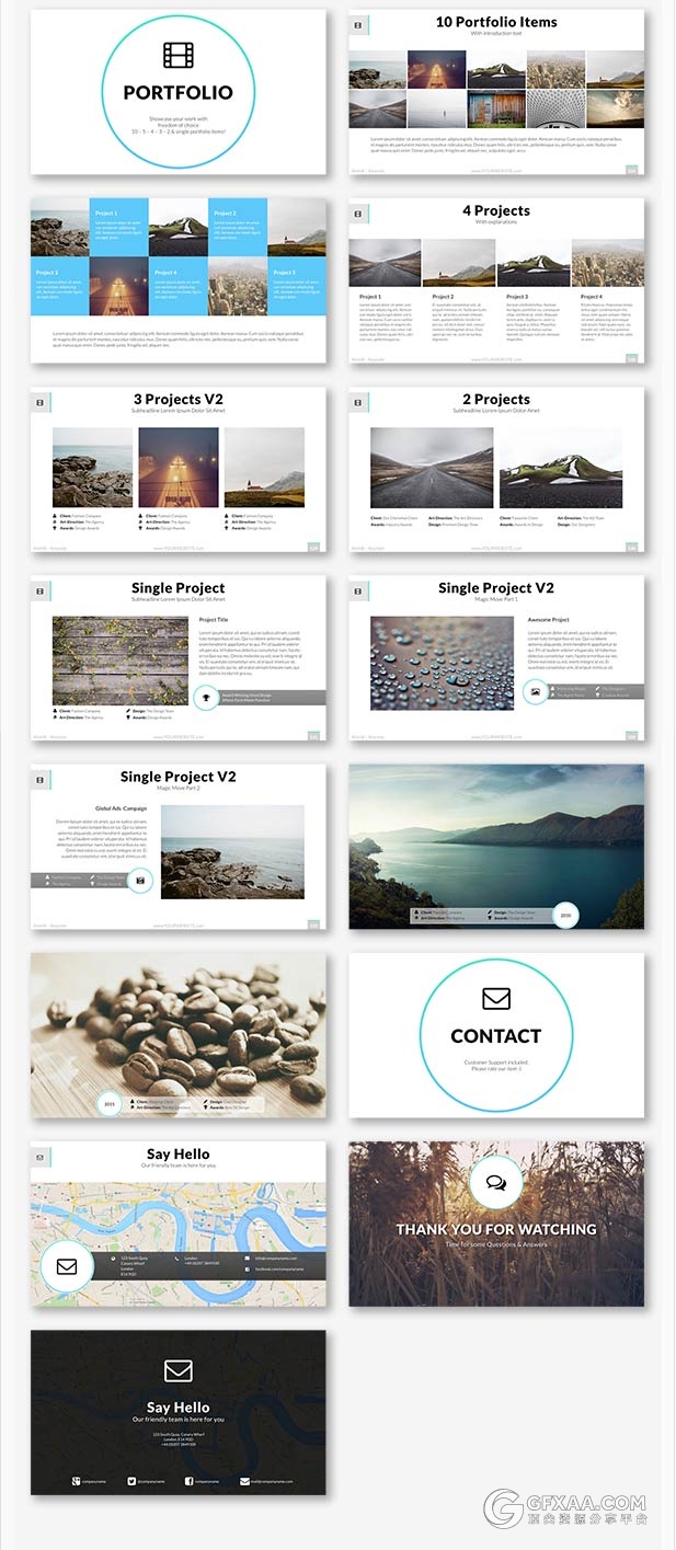 高端商务多种配色主题keynote模板 - 顶尖PPT