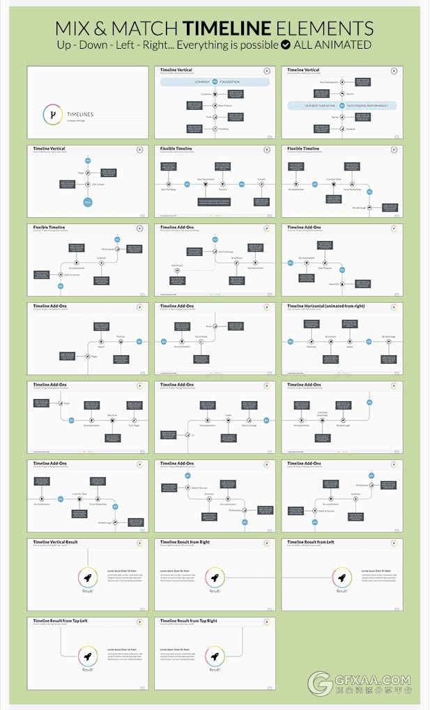 经典欧美风格PPT模板多种树状图 - 顶尖PPT