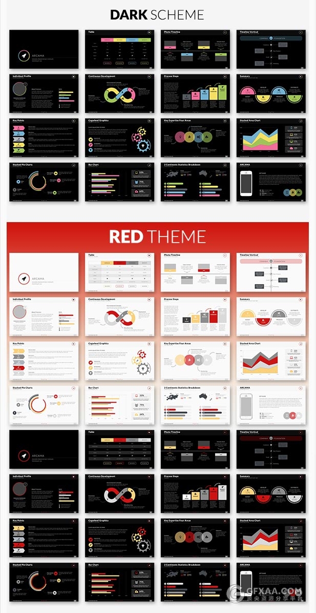 经典欧美风格PPT模板多种树状图 - 顶尖PPT