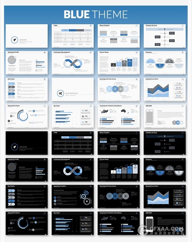 经典欧美风格PPT模板多种树状图 - 顶尖PPT