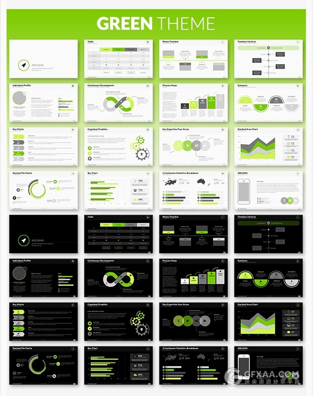 经典欧美风格PPT模板多种树状图 - 顶尖PPT