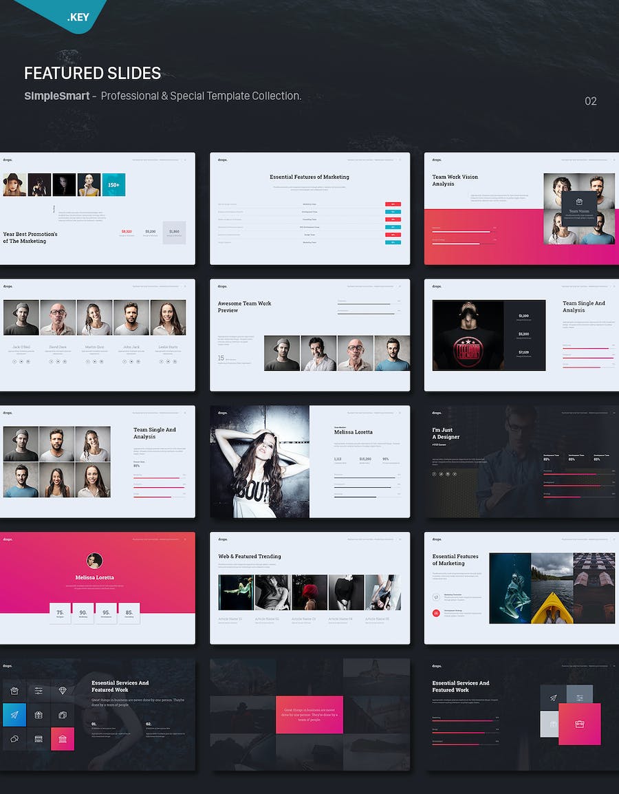 欧美创意简约质感商务多用途keynote模板 - 顶尖PPT