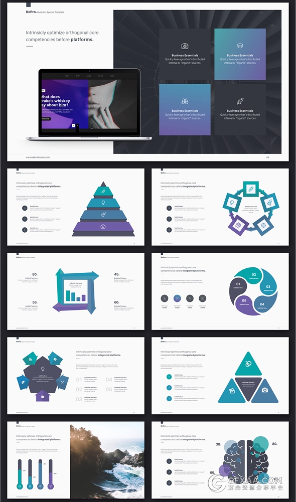 110页极简文艺杂志风格keynote模板 - 顶尖PPT