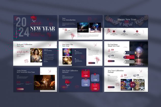 新年快乐年终总结报告PPT模板 - 顶尖PPT