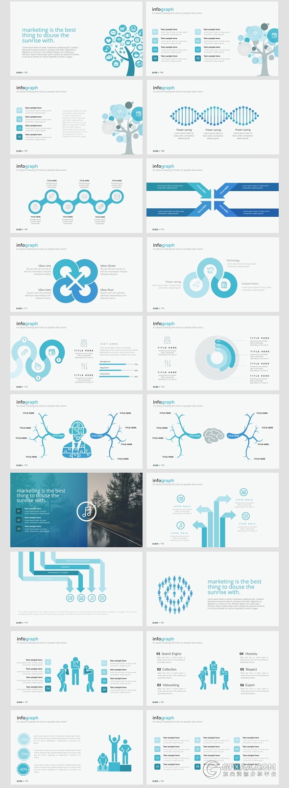 100多页多图形商务通用PPT模板 - 顶尖PPT