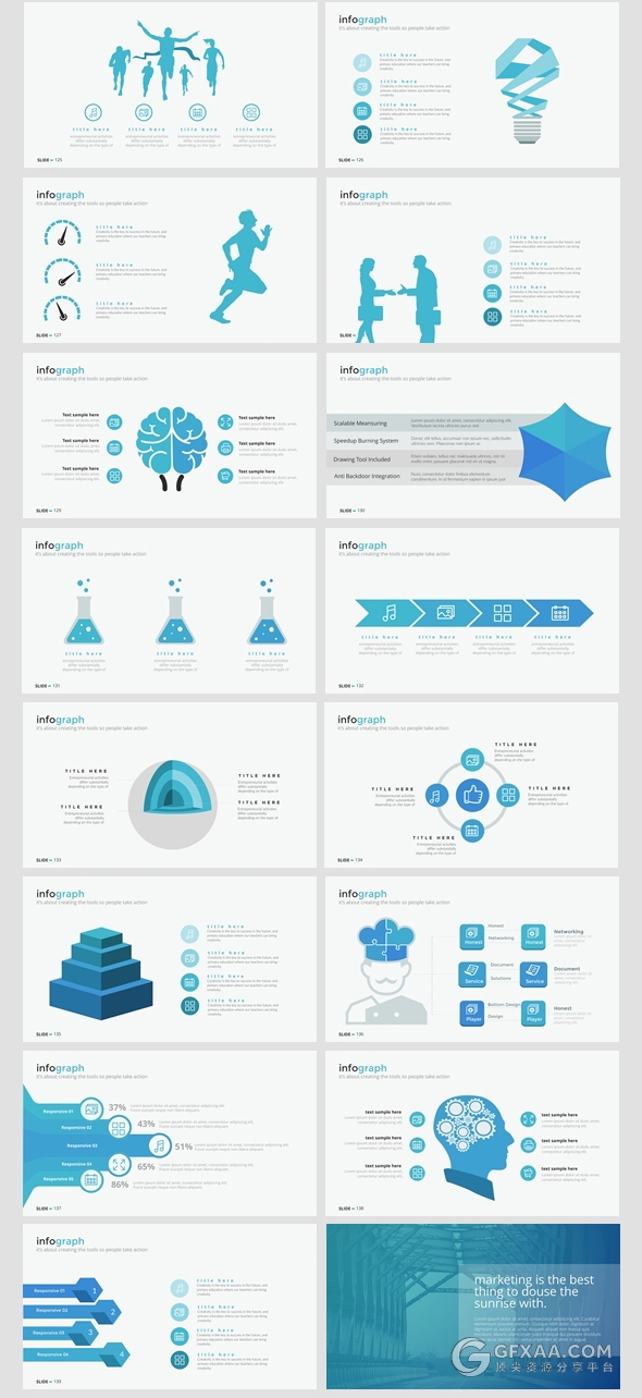 100多页多图形商务通用PPT模板 - 顶尖PPT