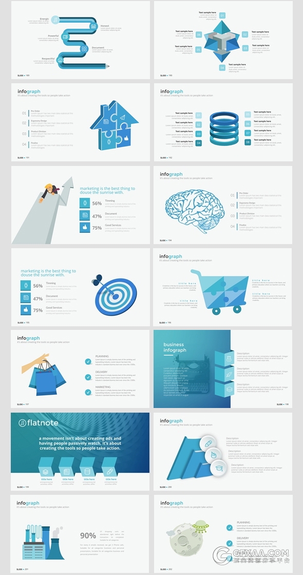 100多页多图形商务通用PPT模板 - 顶尖PPT