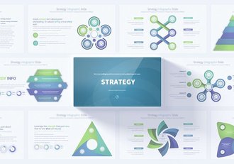 循环聚合战略信息图形图表PPT模板 - 顶尖PPT