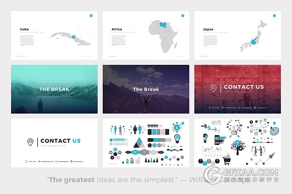 112页图片展示艺术风格PPT模板 - 顶尖PPT