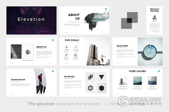 112页图片展示艺术风格PPT模板 - 顶尖PPT