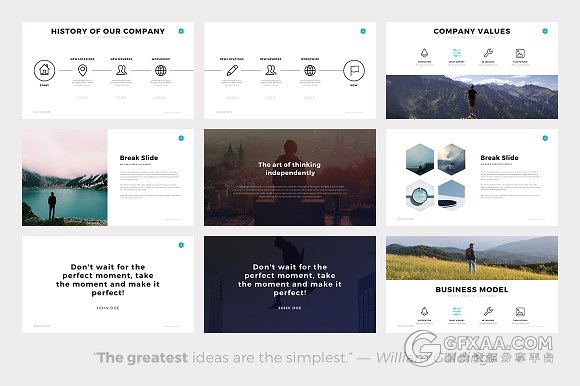 112页图片展示艺术风格PPT模板 - 顶尖PPT